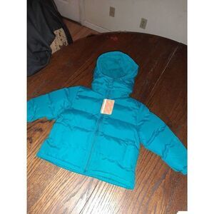 New Kids Size 3T Teal Winter Coat with Removable Hood NWT